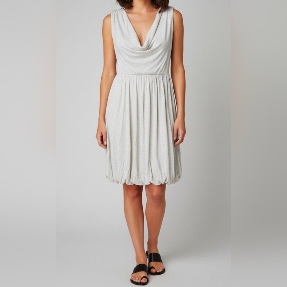 Jay Godfrey Light Heather Grey Bubble Hem Mini Dress, Size 4 NWOT